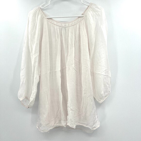 LOLA Made in Italy Off White 3/4 Sleeve Top Women's Size Medium - Picture 1 of 3